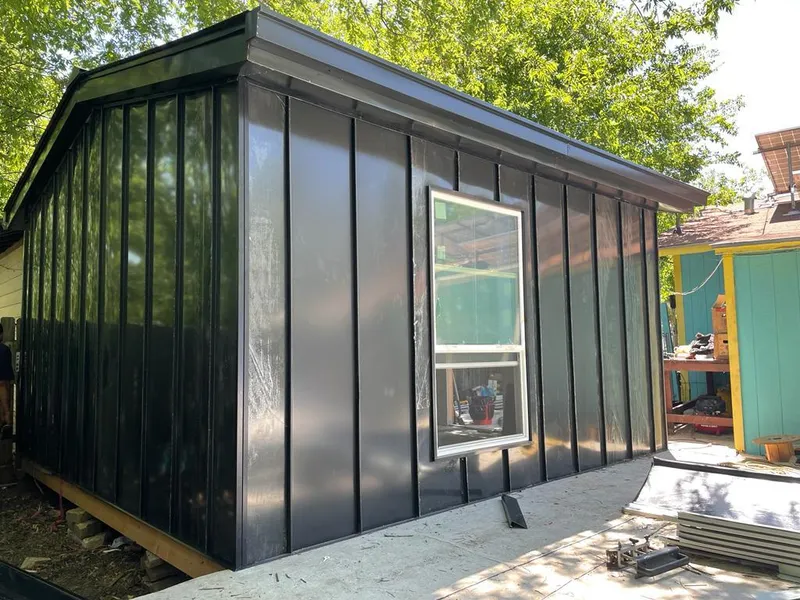 Black standing seam metal wall panels for Roof Inspection in San Bernardino